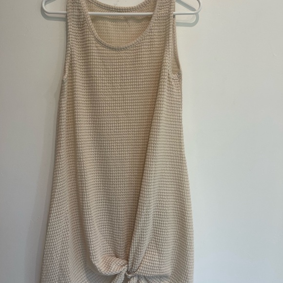 Waffle Knit twisted hem bathing  suit cover up - Picture 6 of 7